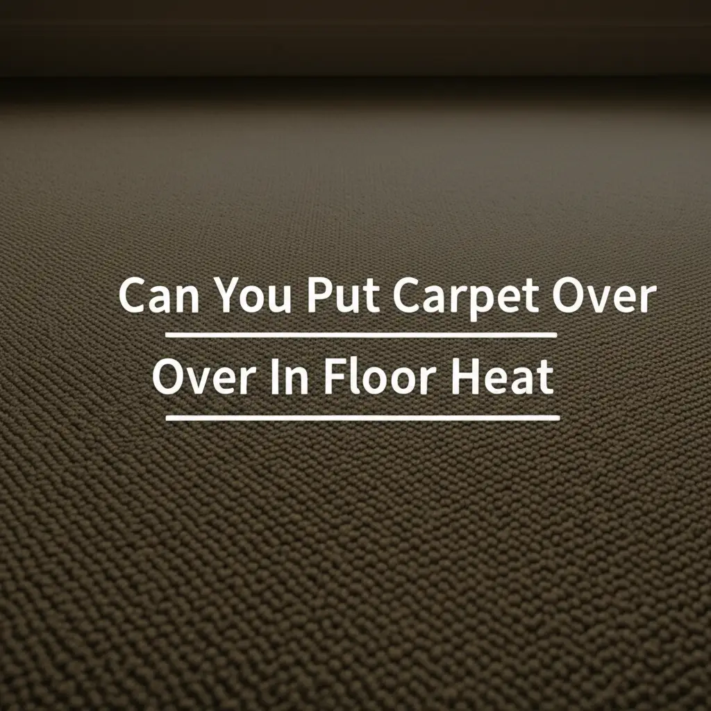 Can You Put Carpet Over In Floor Heat
