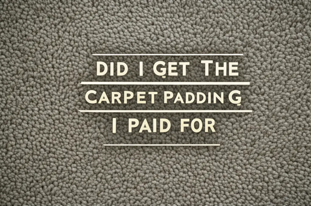 Did I Get The Carpet Padding I Paid For