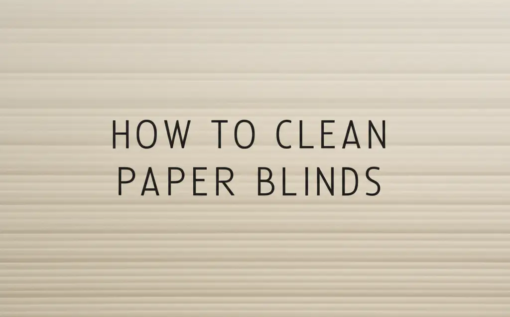 How To Clean Paper Blinds