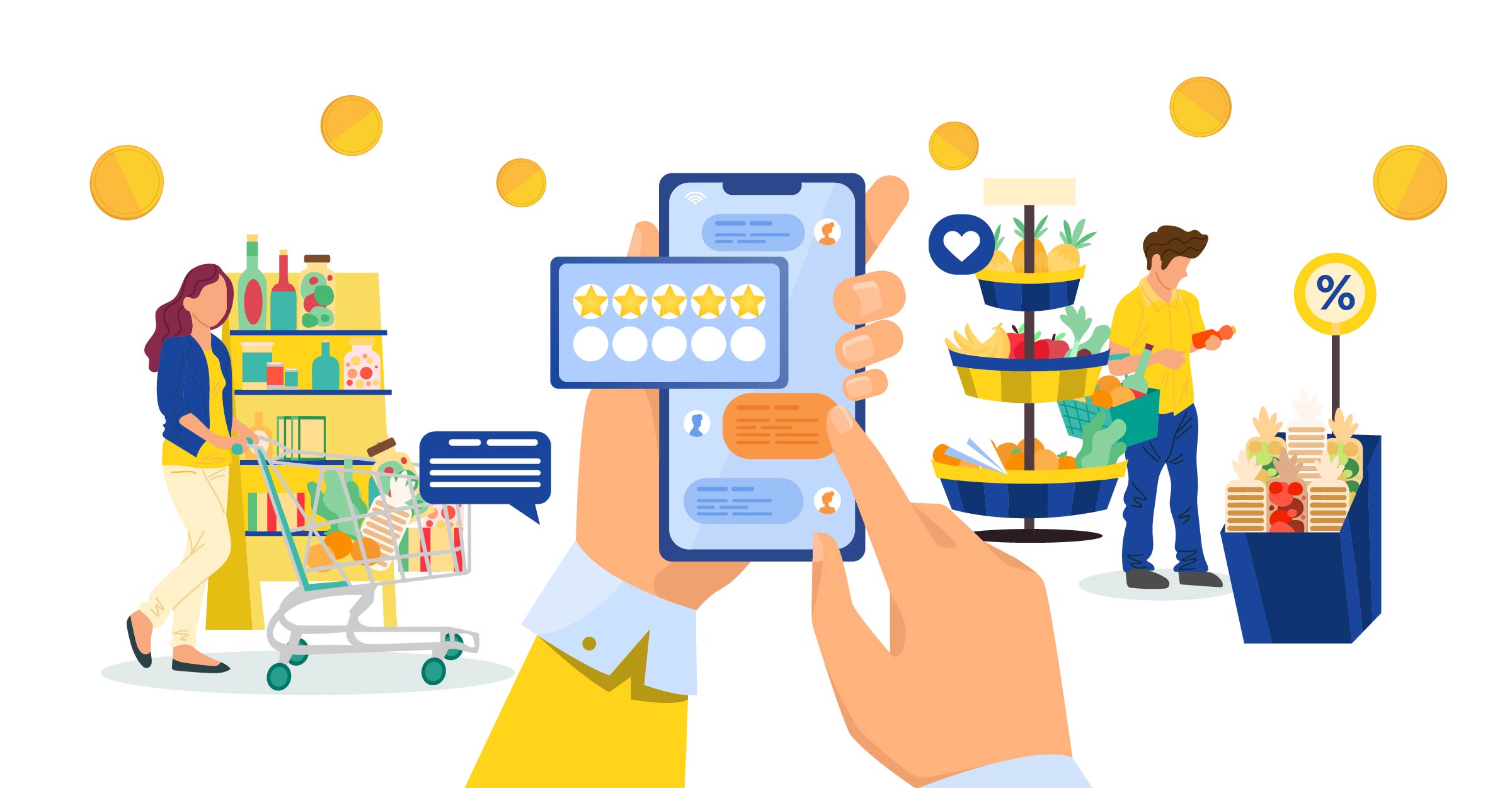 Hình ảnh minh họa một ứng dụng khách hàng thân thiết trên điện thoại, hiển thị điểm tích lũy, các ưu đãi và hạng thành viên.