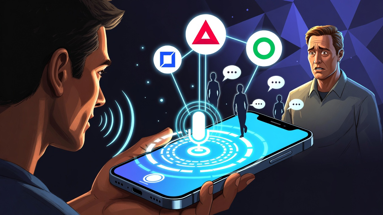 Ảnh bìa: Một người phụ nữ đang sử dụng điện thoại để tìm kiếm bằng giọng nói