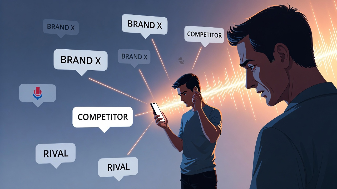 Người dùng đang ra lệnh tìm kiếm bằng giọng nói trên điện thoại