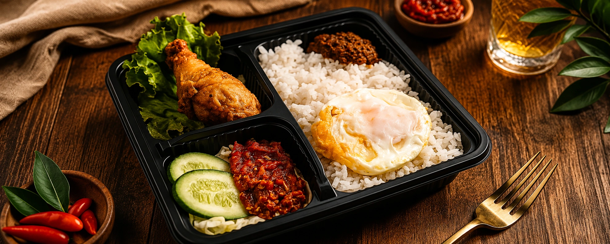 Nasi Ayam Serundeng Bumbu Hitam