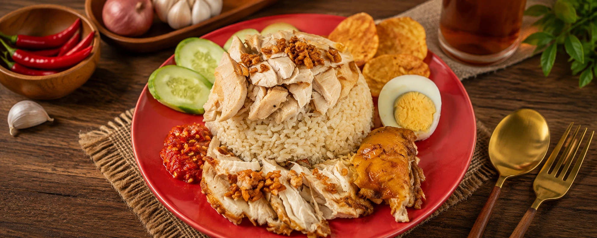 Nasi Hainam Kombinasi (Ayam Goreng + Ayam Pekcamke)