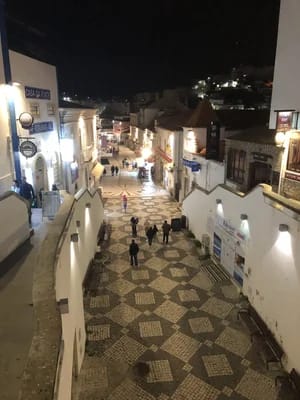 View of old town from tunnel