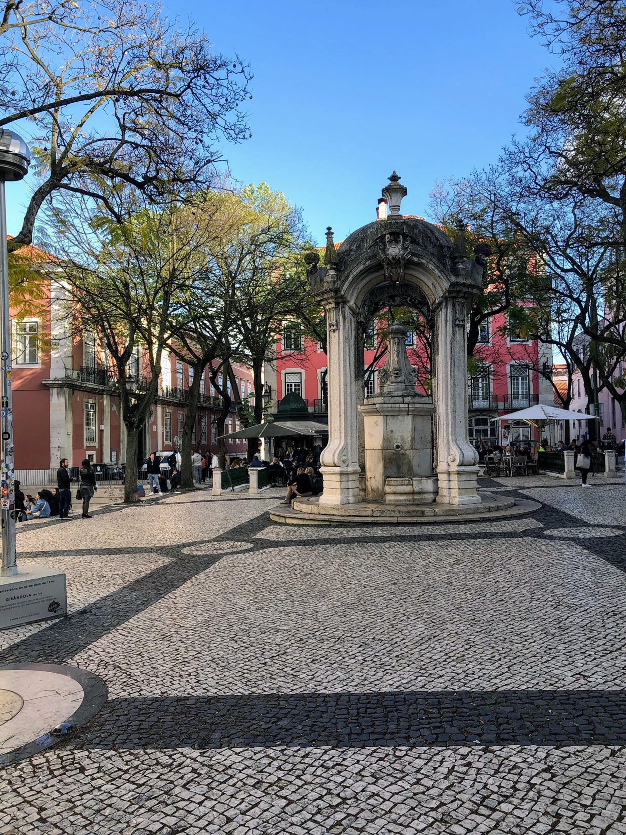 A beautiful square with street musician