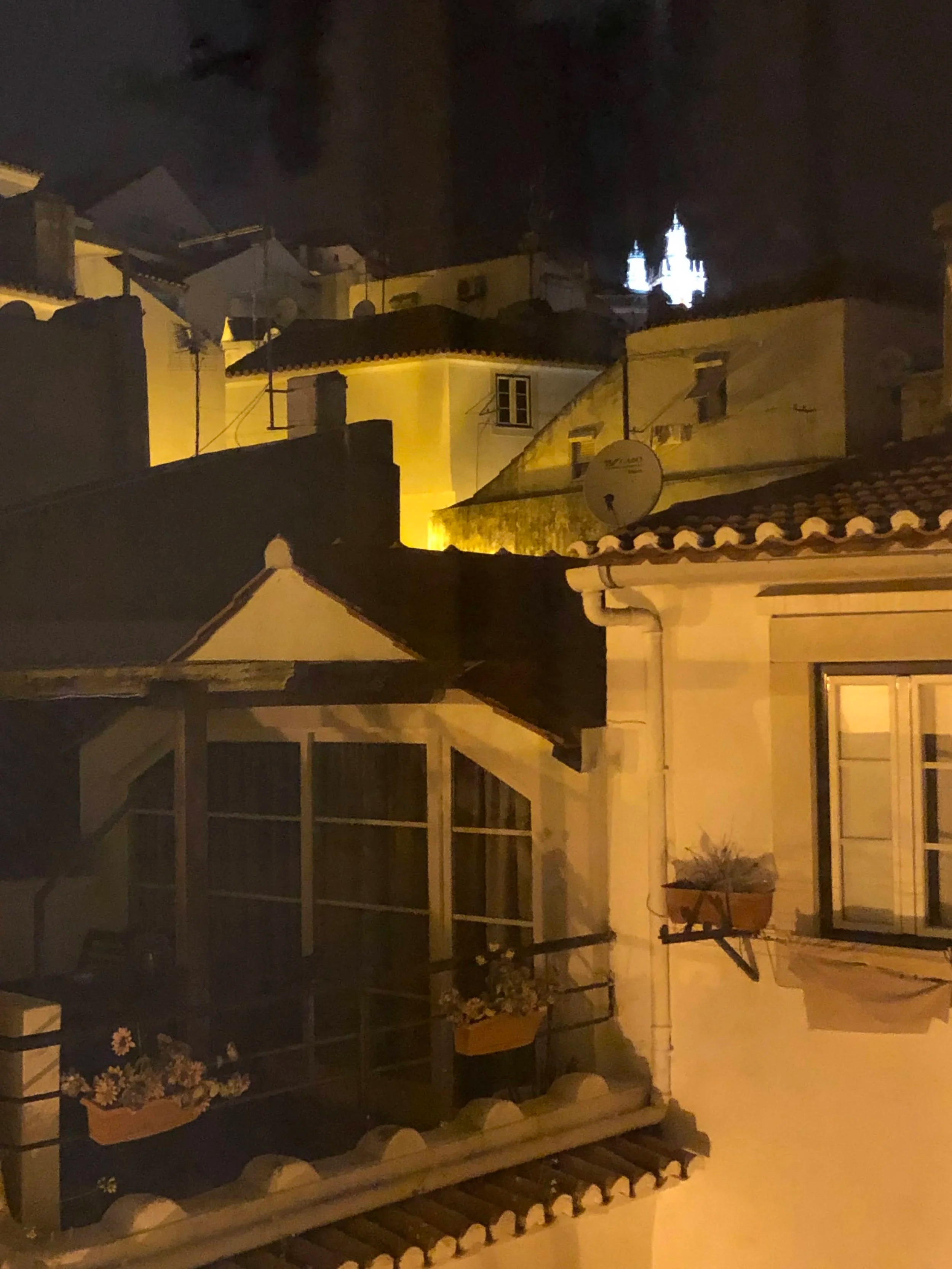 Night view from our Airbnb in Alfama
