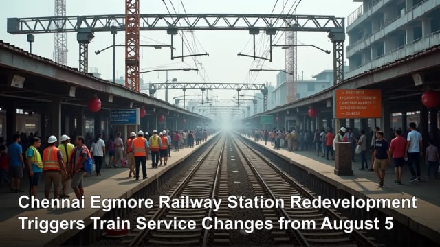 Chennai Egmore Railway Station Redevelopment Triggers Train Service Changes from August 5