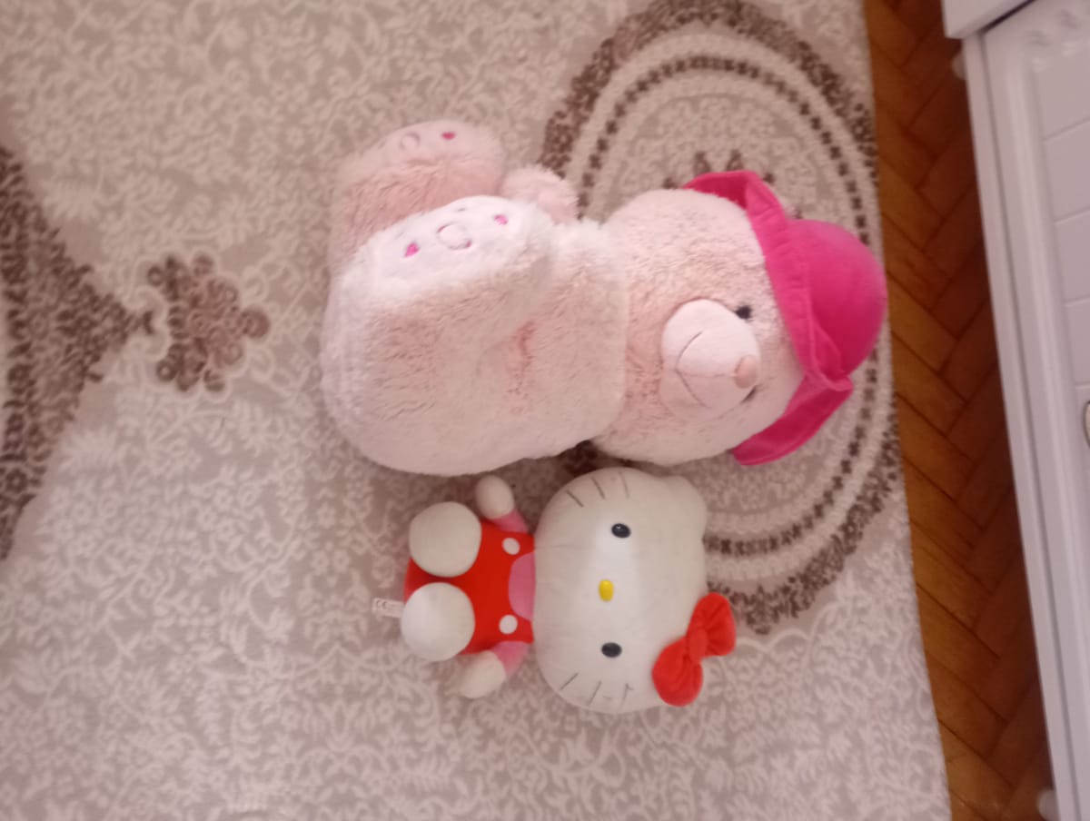 Peluş oyuncak seti hafif kirlenmiş 