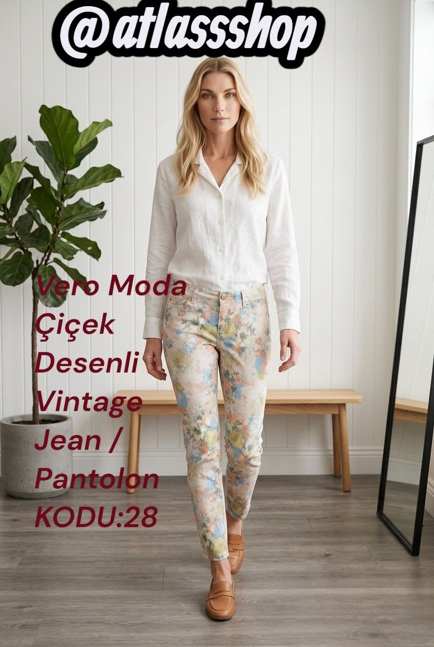 #Vero #Moda #Çiçek #Desenli #Vintage #Jean / #Pantolon KODU:28 