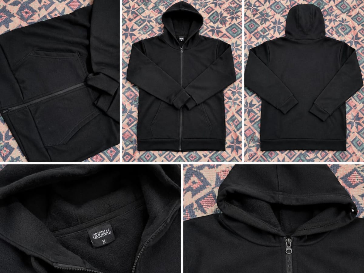 Pamuklu polyester fermuarlı kapşonlu sweatshirt