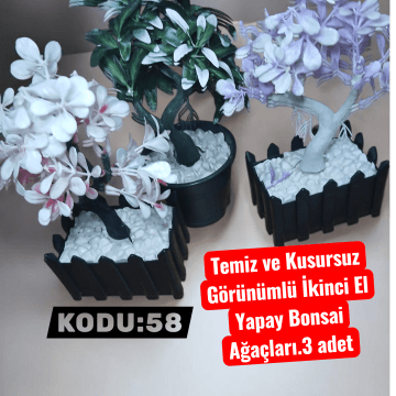 Temiz ve Kusursuz Görünümlü İkinci El Yapay #Bonsai #Ağaçları.3 adet  - İkinci El Ürün - Jextle