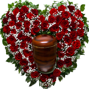 Urnenherz aus Rosen "Ewige Verbundenheit"