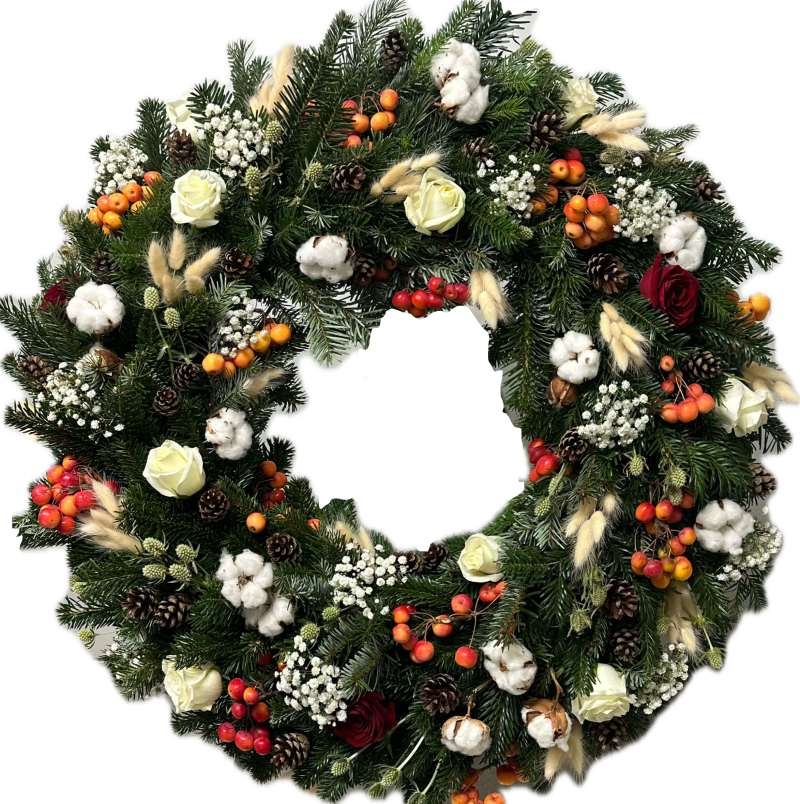 Winterlicher Biedermeierkranz "Erinnerung"