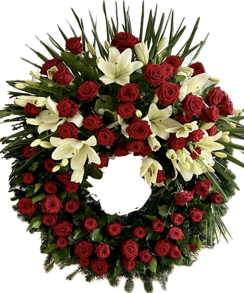 Trauerkranz mit Lilien "Immerwährende Liebe"