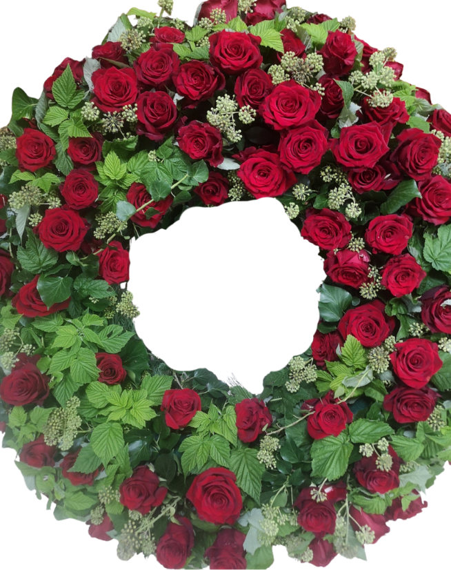 Trauerkranz aus Rosen "Ewige Verbundenheit".