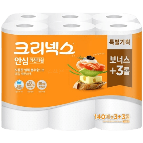 크리넥스_-_안심 키친타월 2겹 140매 6롤_0