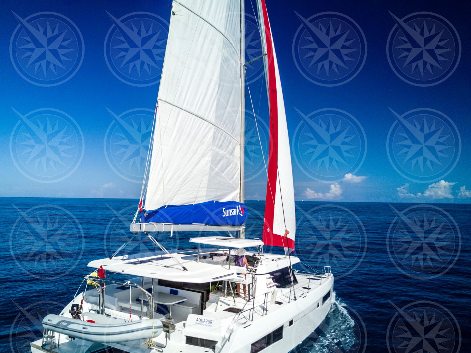 Catamaran sailing in open seas 3