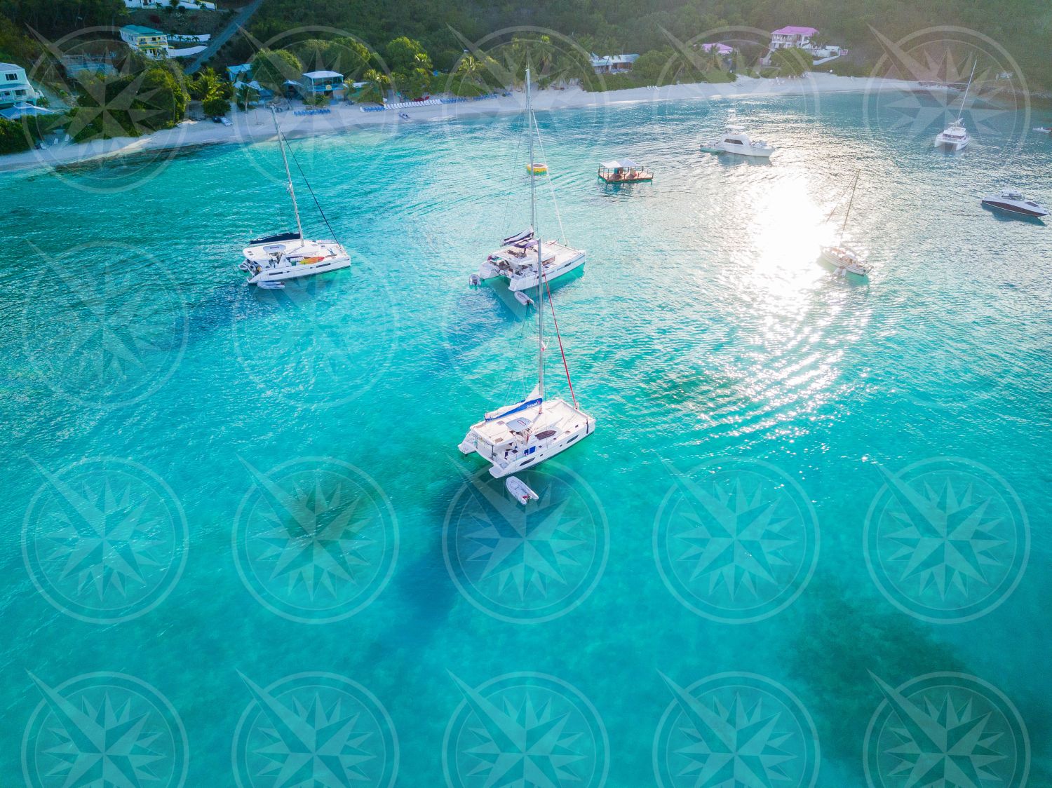 Boats At Anchor From Above 2