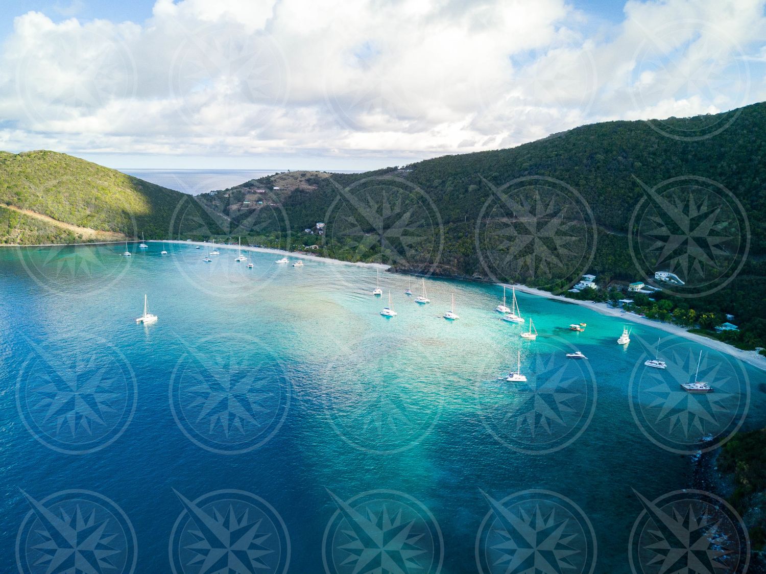 Yachts At Anchor Off Jost Van Dyke