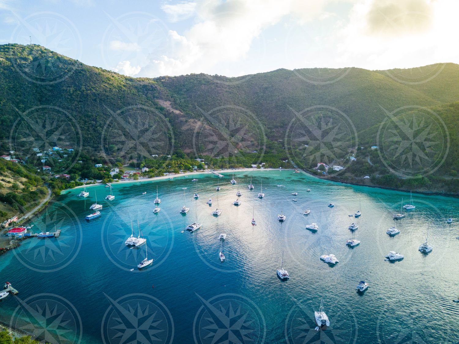 Yachts At Anchor Off Jost Van Dyke