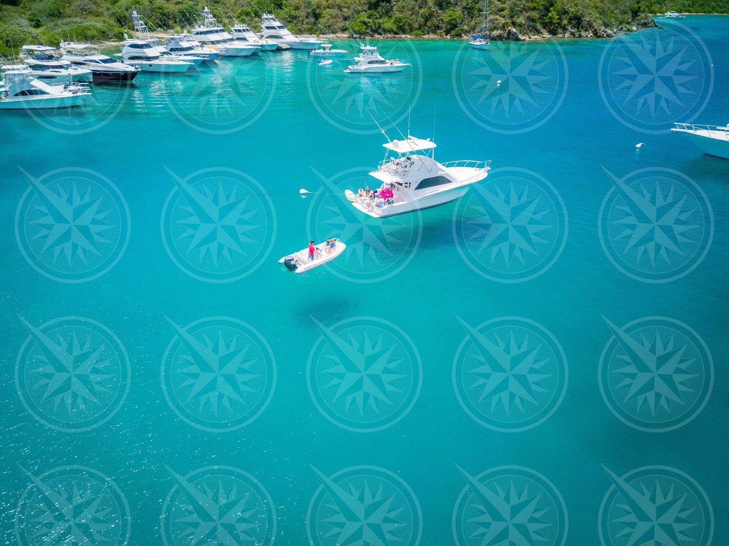 Boats over clear waters