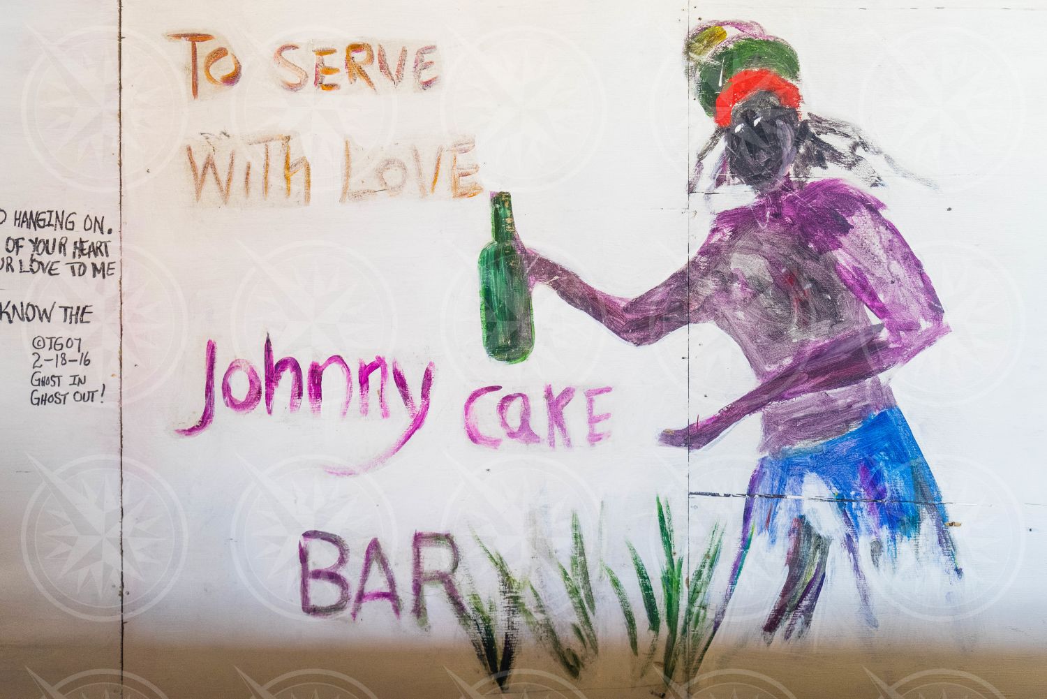 Sign to serve with love Johnny Cake Bar