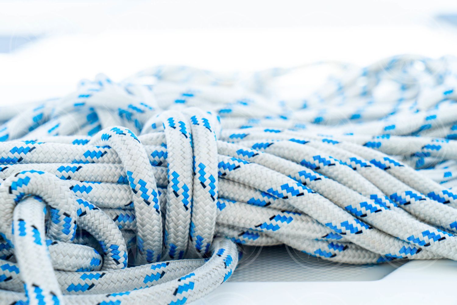 Blue and white striped sailing line