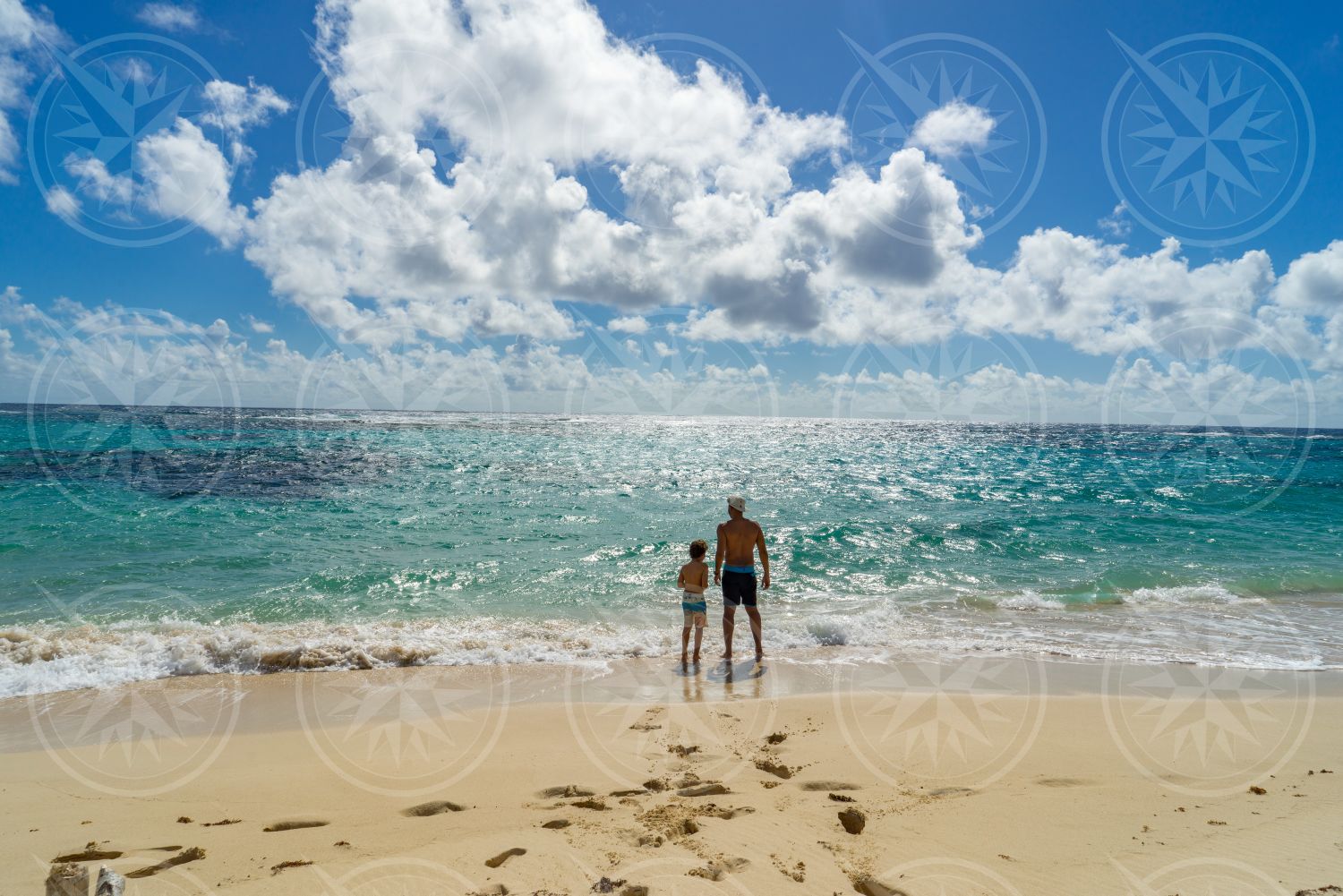 Man and boy at the water