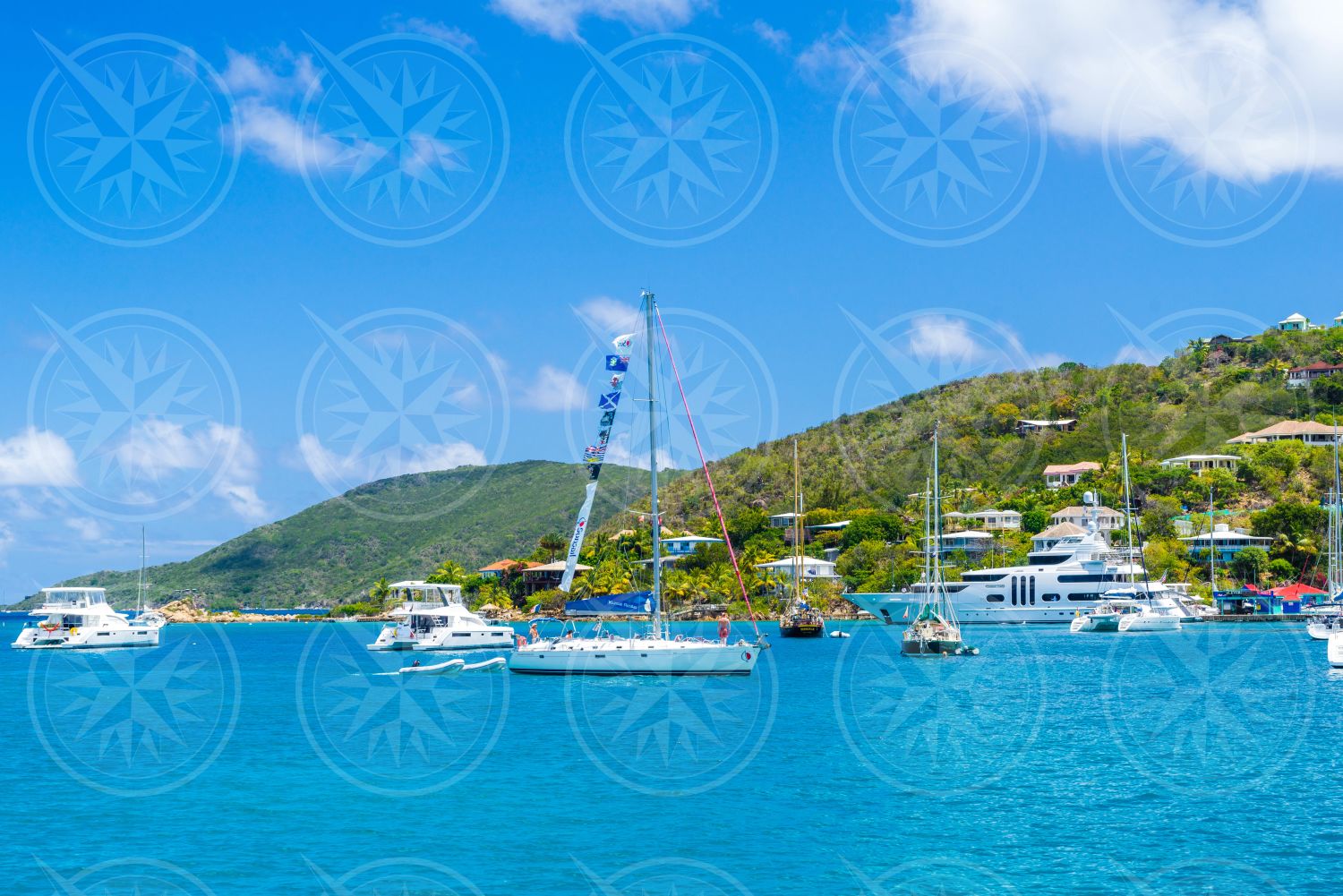 Sailboats in British Virgin Islands anchorage