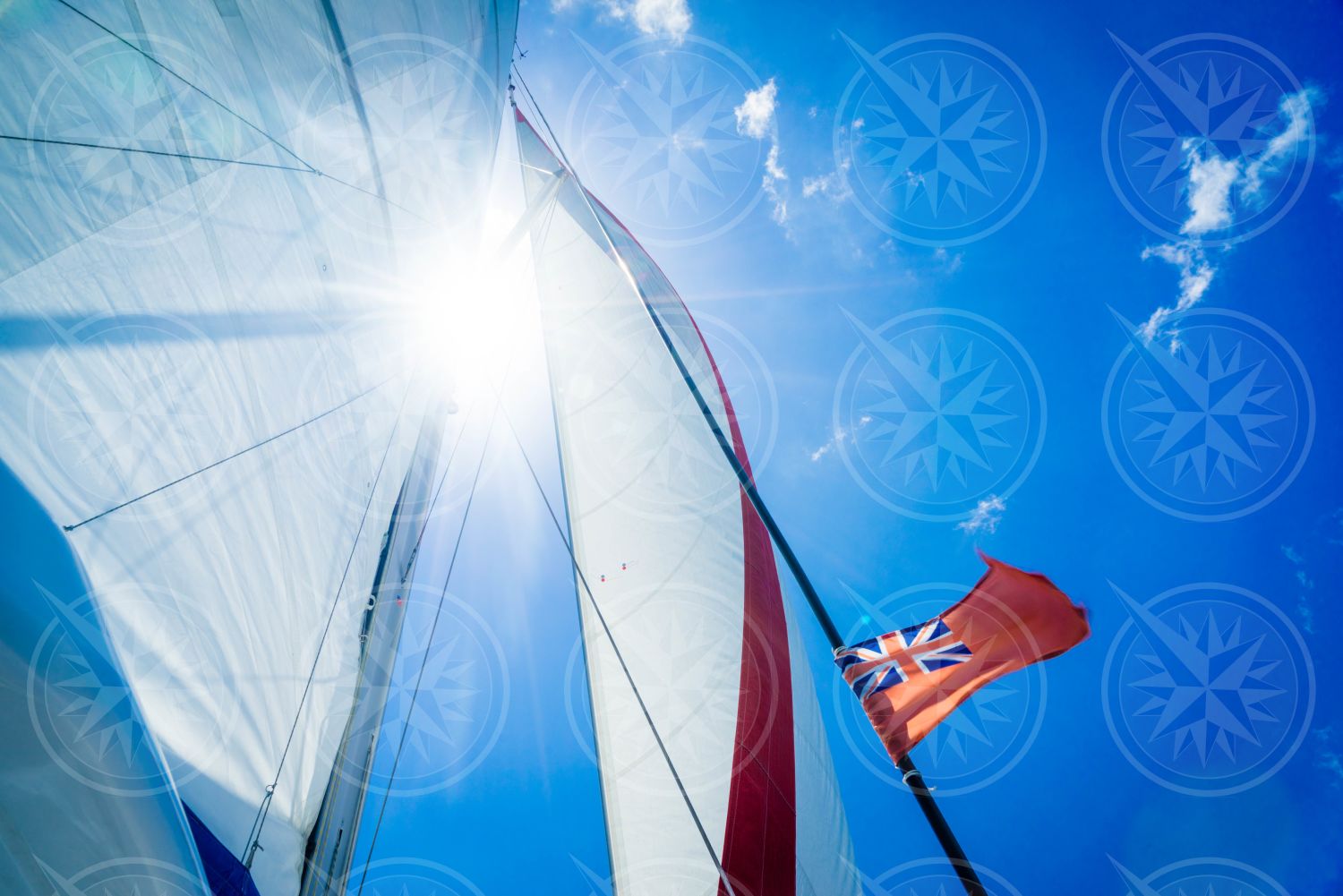 British Virgin Islands flag with sails