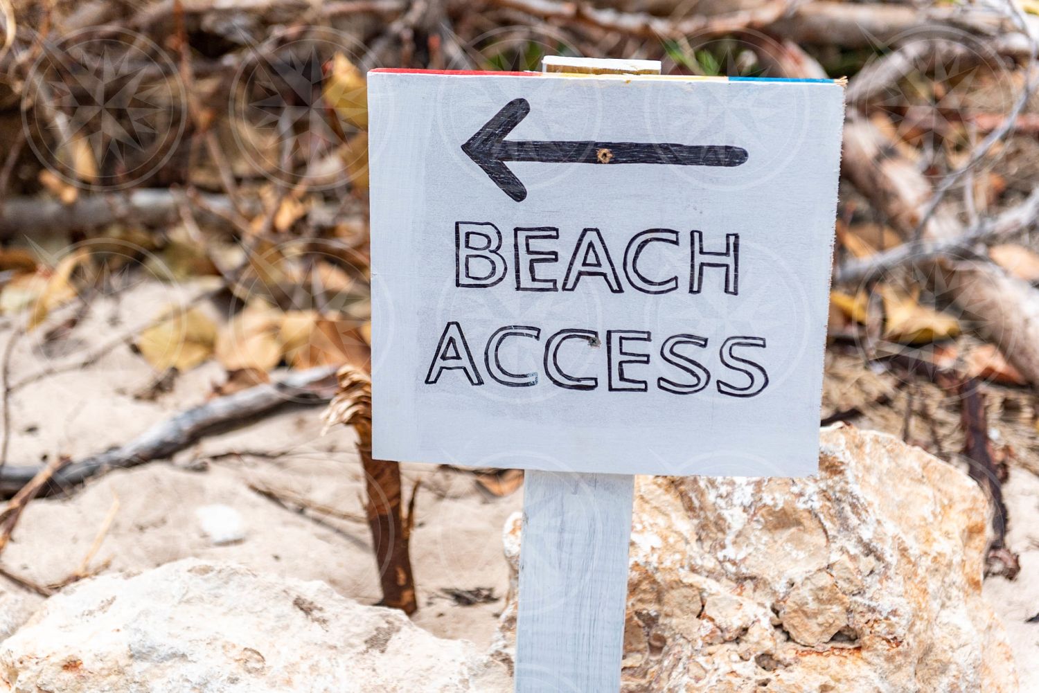 Beach access sign