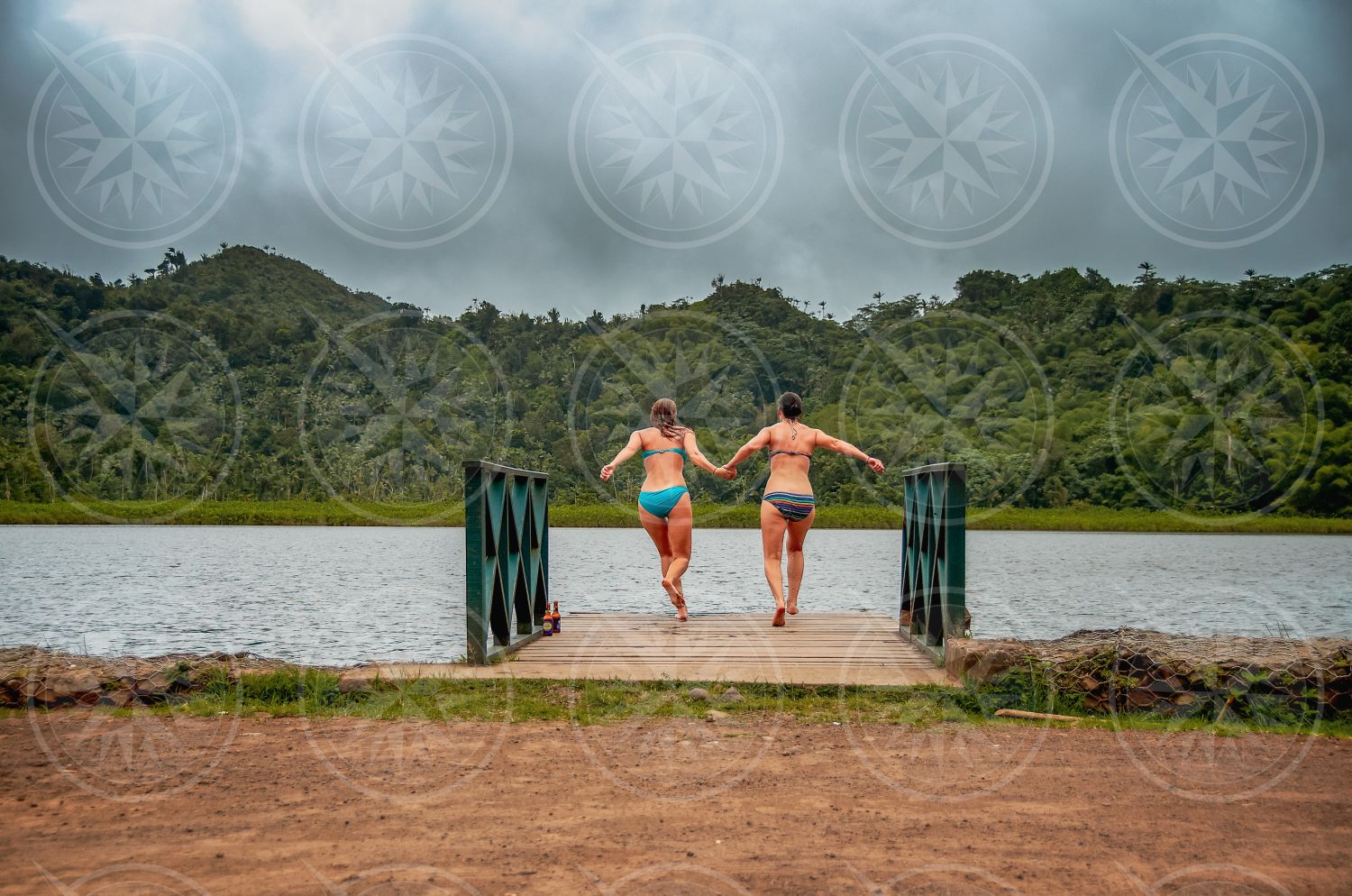 Jumping into Grand Etang Lake