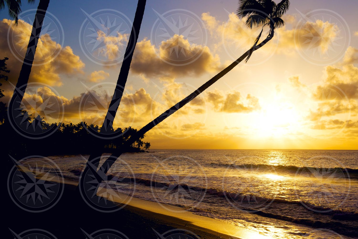 Sunset over the beach in northern Dominican Republic