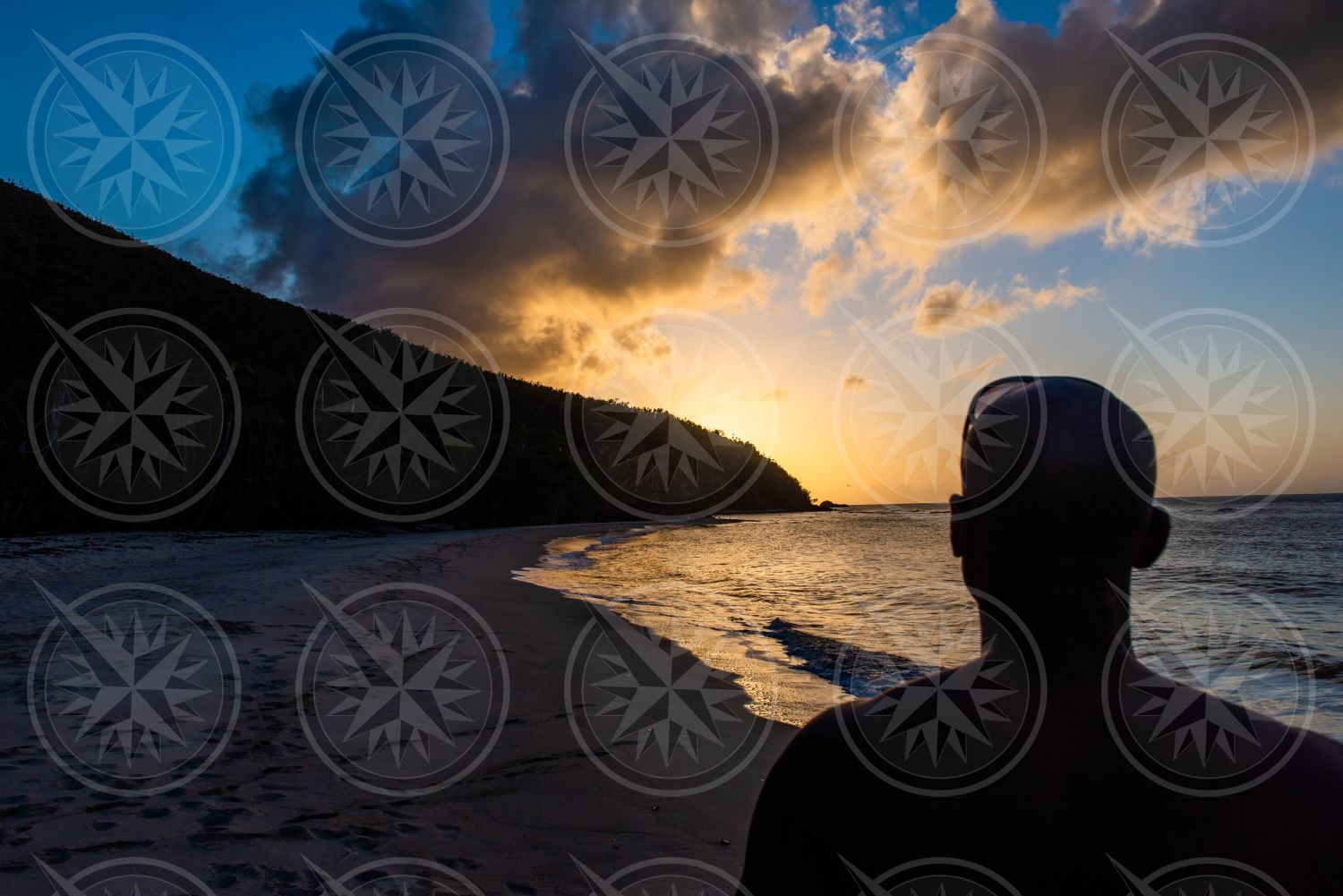 Enjoying a beach sunset