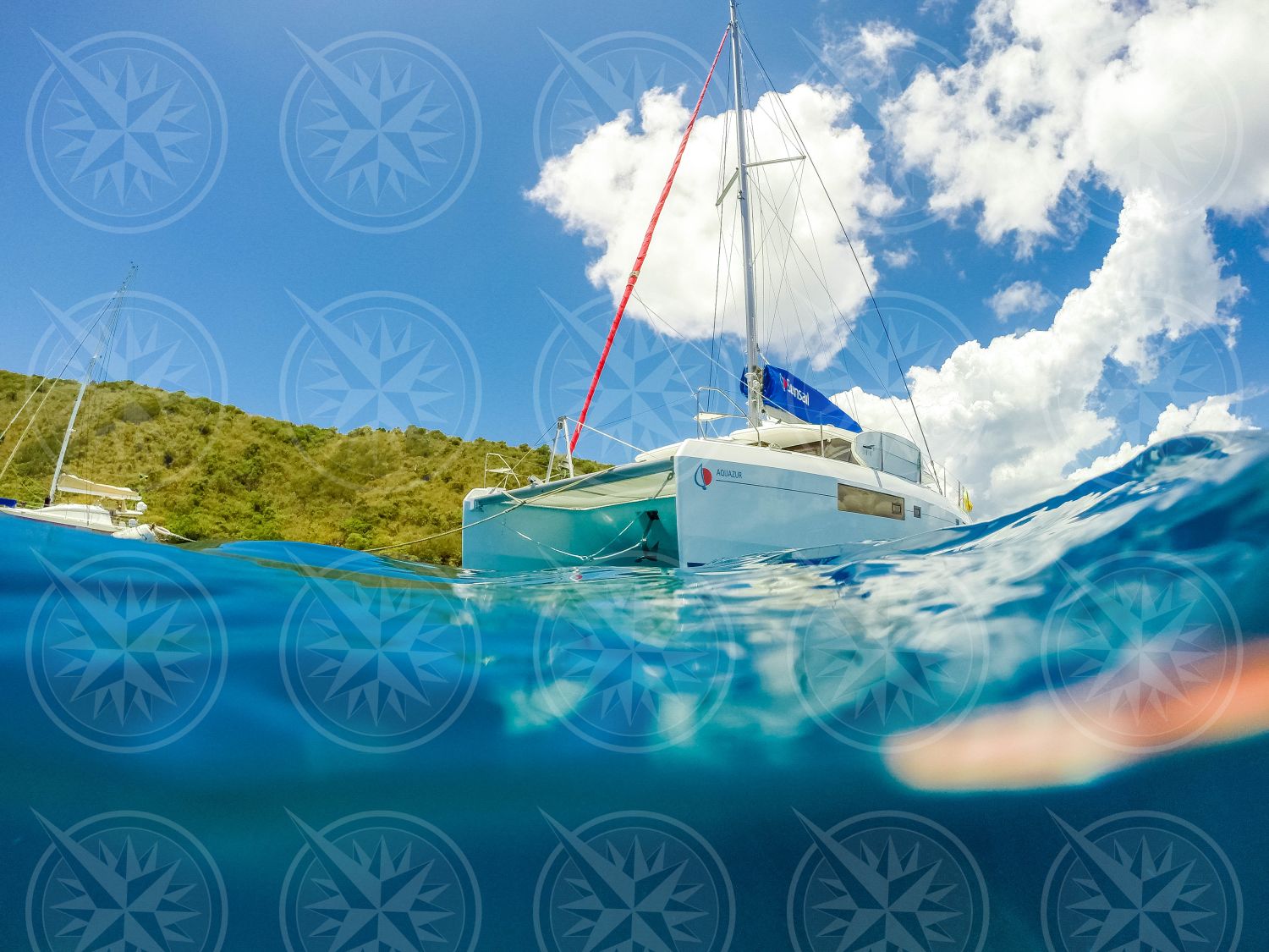 Catamaran from the water