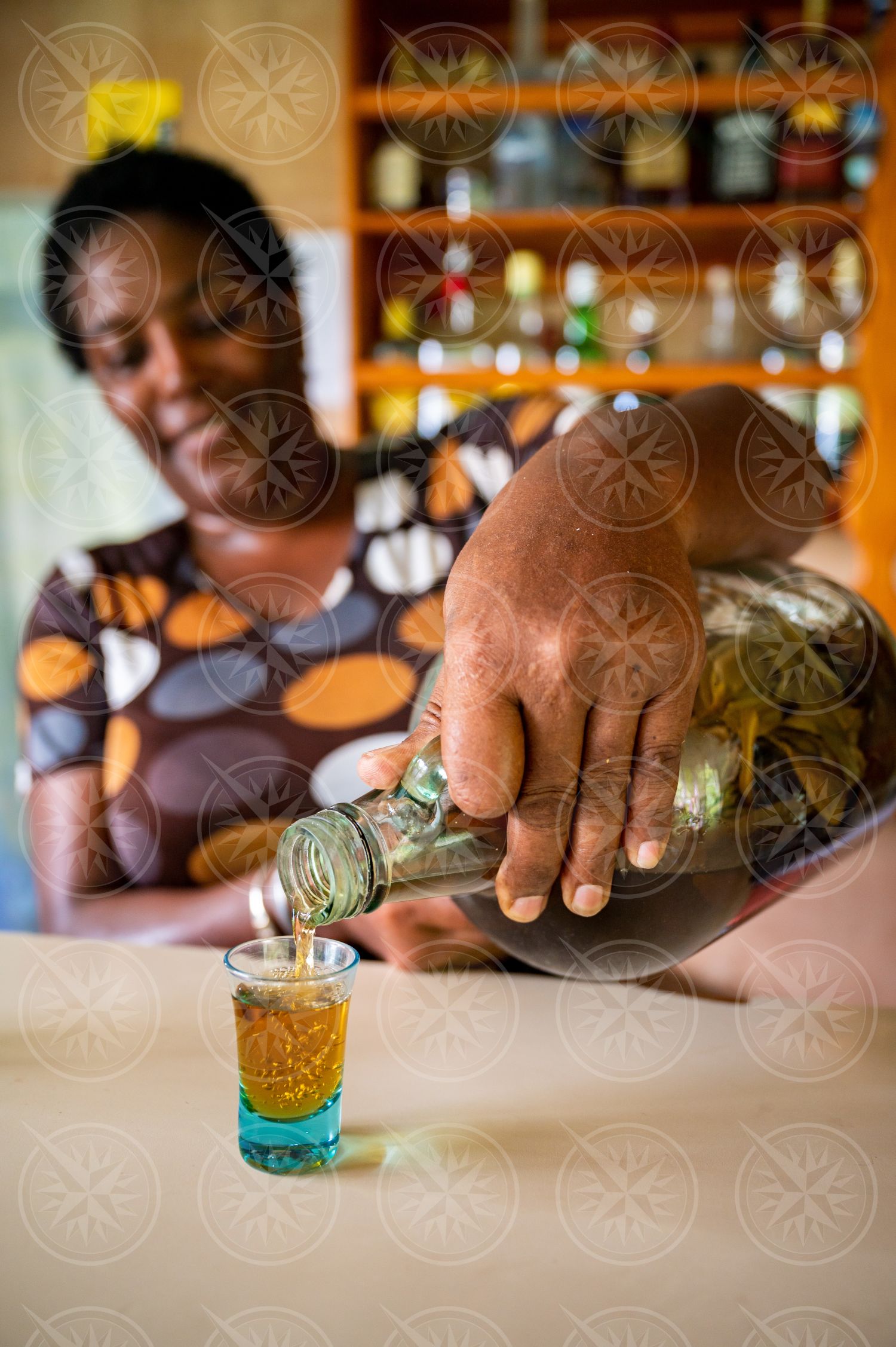 Pouring Bush Rum