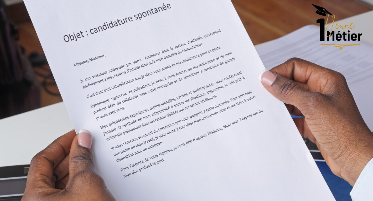 Lettre de motivation personnalisée candidature - 1Jeune1Métier