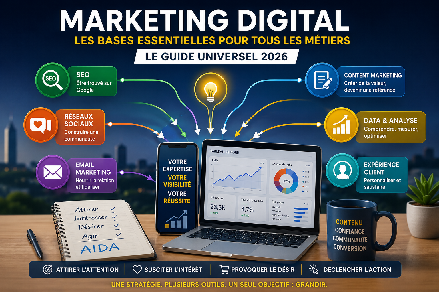 Bases du marketing digital pour tout métier - Guide 2026