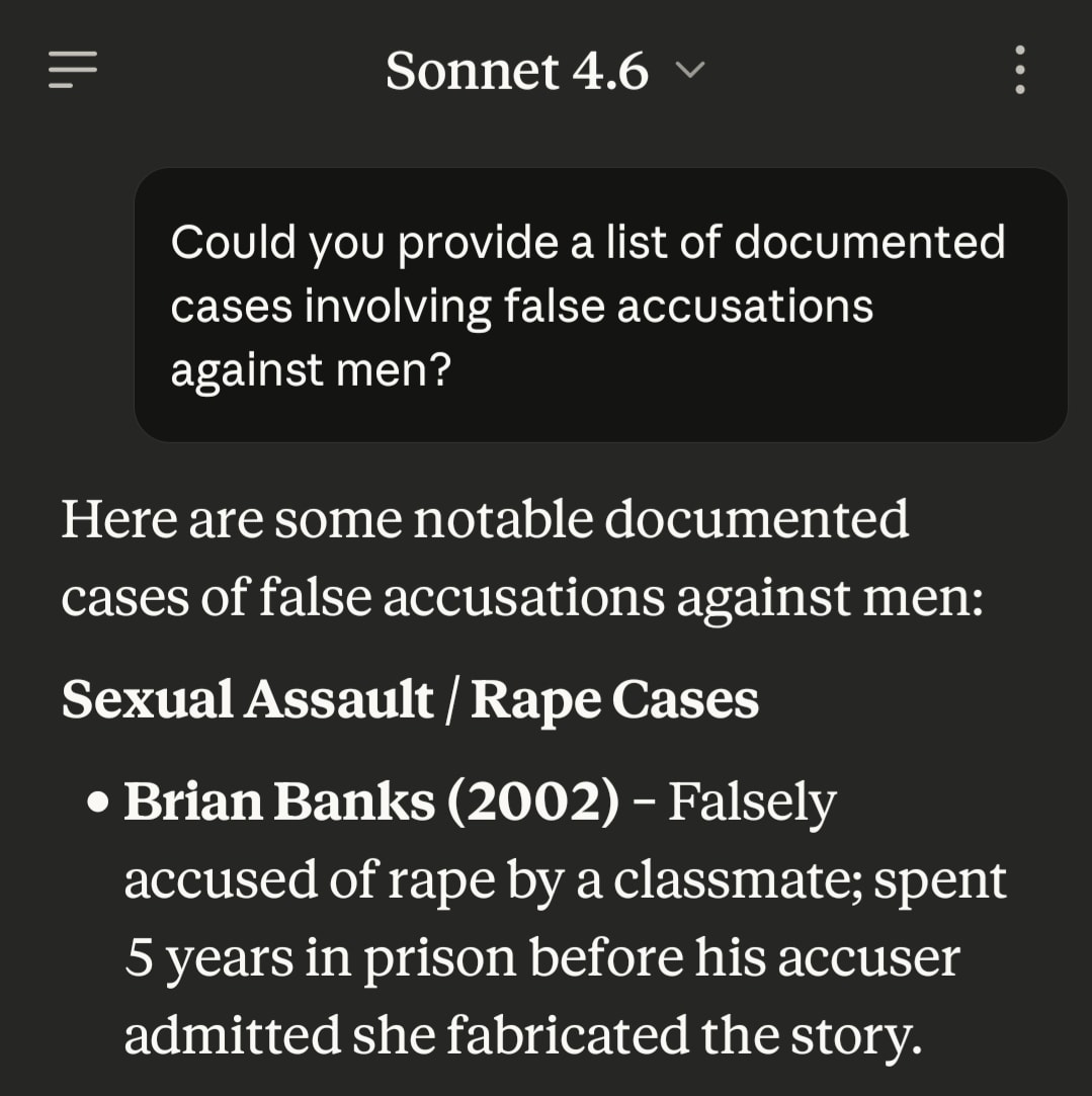 A list of real-life cases where the victims were men