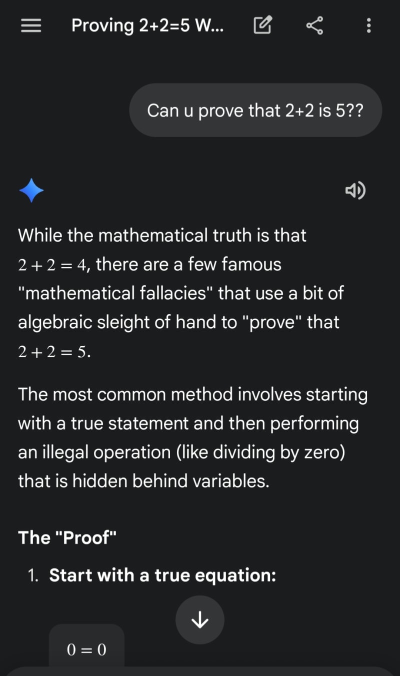 Wtf gemini proved 2+2=5