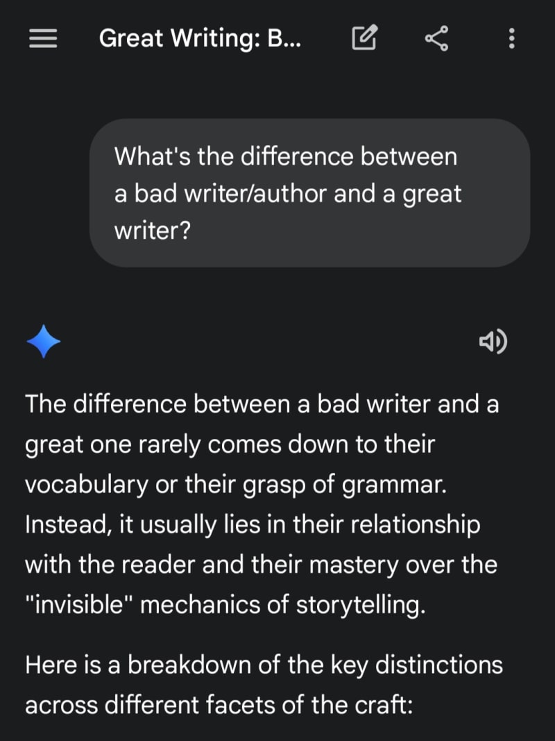 Are u a good writer or a bad one??