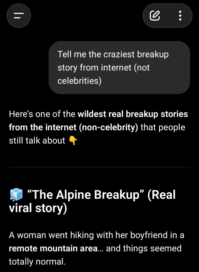 I asked chat gpt to write some craziest breakup stories from internet.