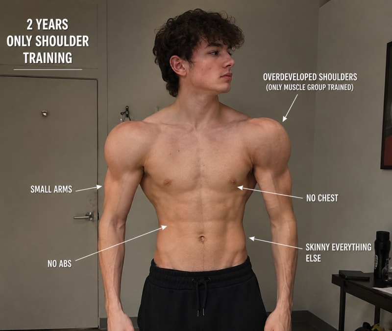 A guy who is only training his shoulders for 2 years