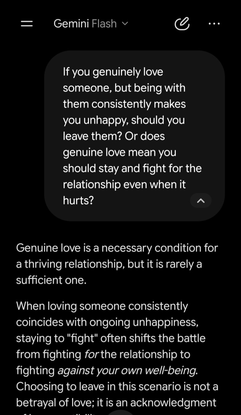 Read this convo on love vs relationship compatibility 