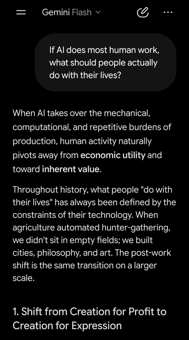 Life after AI labor - conversation with gemini