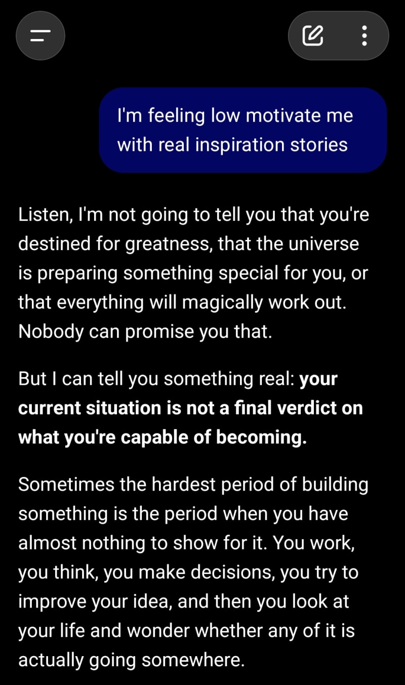 I asked ChatGPT to motivate me