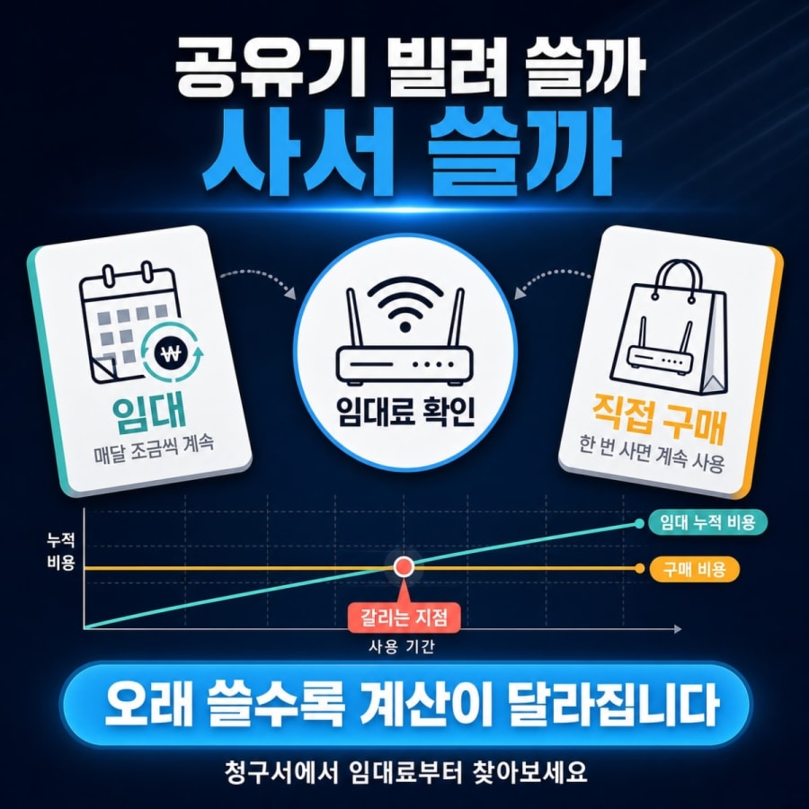 공유기, 통신사 임대가 나을까 직접 사는 게 나을까? (3년이면 임대료가 공유기값입니다)