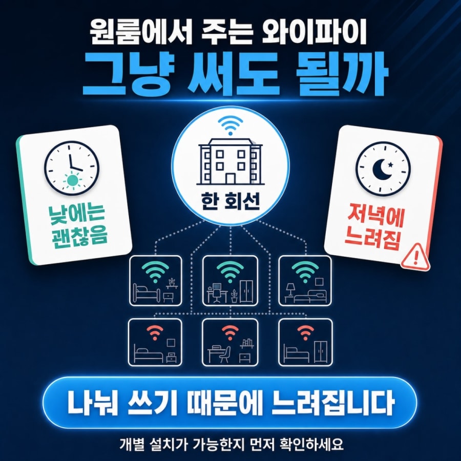자취방·원룸 인터넷, 집에서 주는 와이파이 그냥 써도 될까? (개별 설치 가능 여부부터 확인하세요)