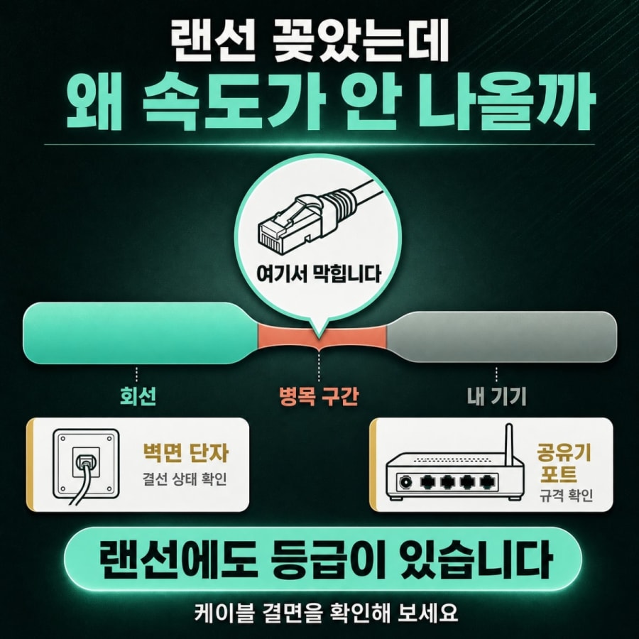 랜선 꽂았는데 왜 속도가 안 나올까? (랜선에도 등급이 있습니다)